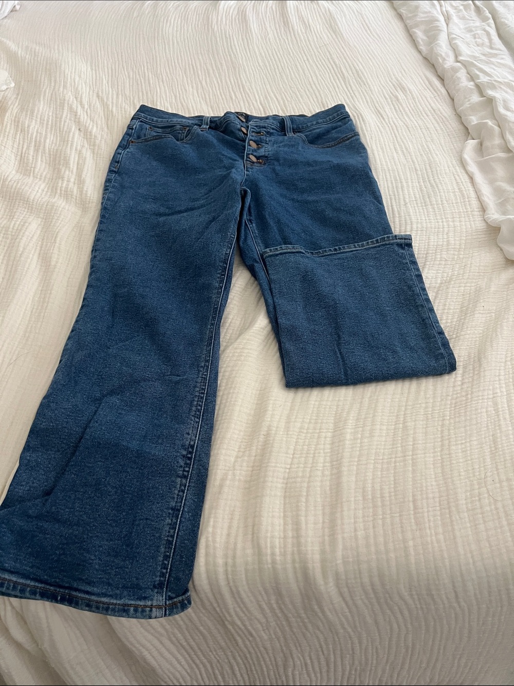 J. Crew Flare-Crop Mid-Rise Jeans with Button Fly
